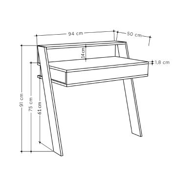 Nástěnný stolek COWORK 91x94 cm antracit
