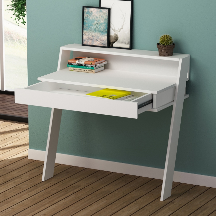 Nástěnný stolek COWORK 91x94 cm bílá