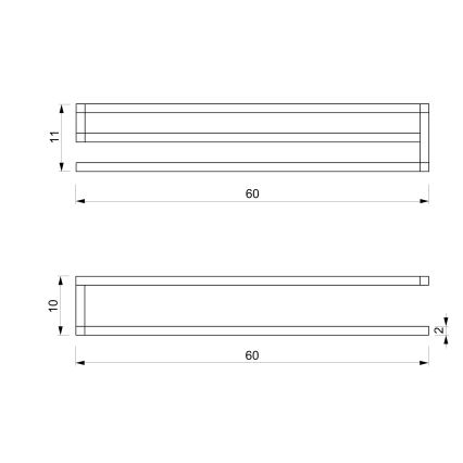 Nástěnný věšák na ručníky 10x60 cm bílá