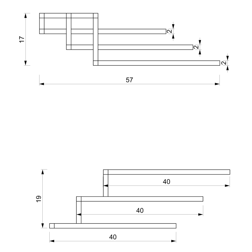 Nástěnný věšák na ručníky 19x58 cm bílá