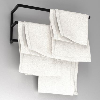 Nástěnný věšák na ručníky 25x60 cm černá