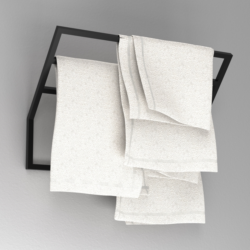 Nástěnný věšák na ručníky 37x60 cm černá