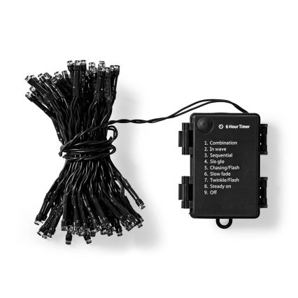 LED  venkovní řetěz 48xLED/7 funkcí/3xAA 4,1m IP44 teplá bílá