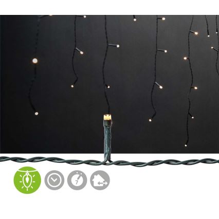 LED Venkovní vánoční závěs 360xLED/7 funkcí 14m IP44 teplá bílá