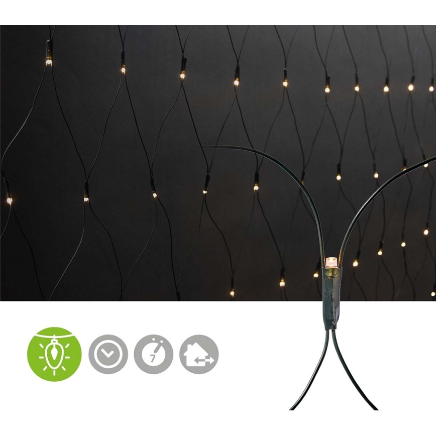LED Venkovní vánoční závěs 160xLED/7 funkcí 5m IP44 teplá bílá