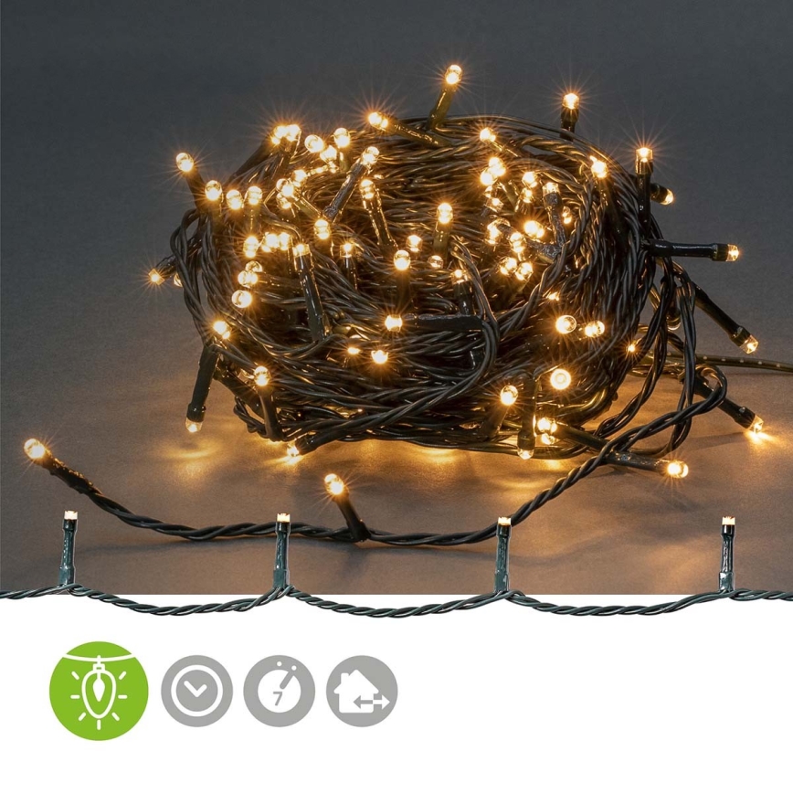 LED Venkovní  řetěz 180xLED/7 funkcí 16,5m IP44 teplá bílá