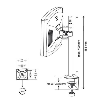 Stojan pro monitor Full Motion 14-24”