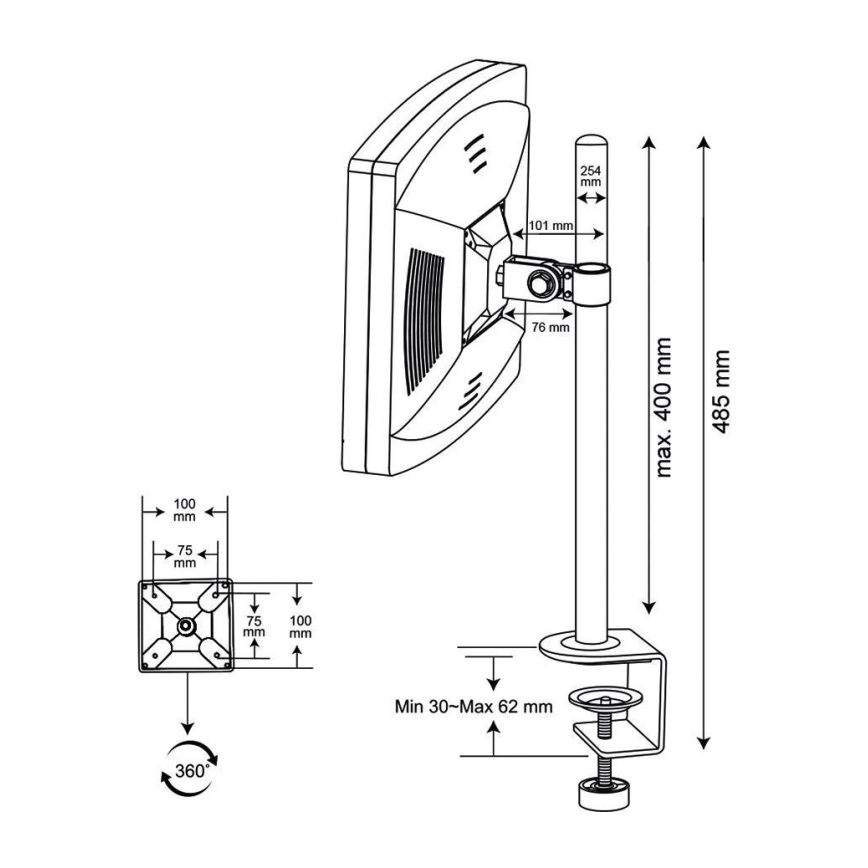 Stojan pro monitor Full Motion 14-24”
