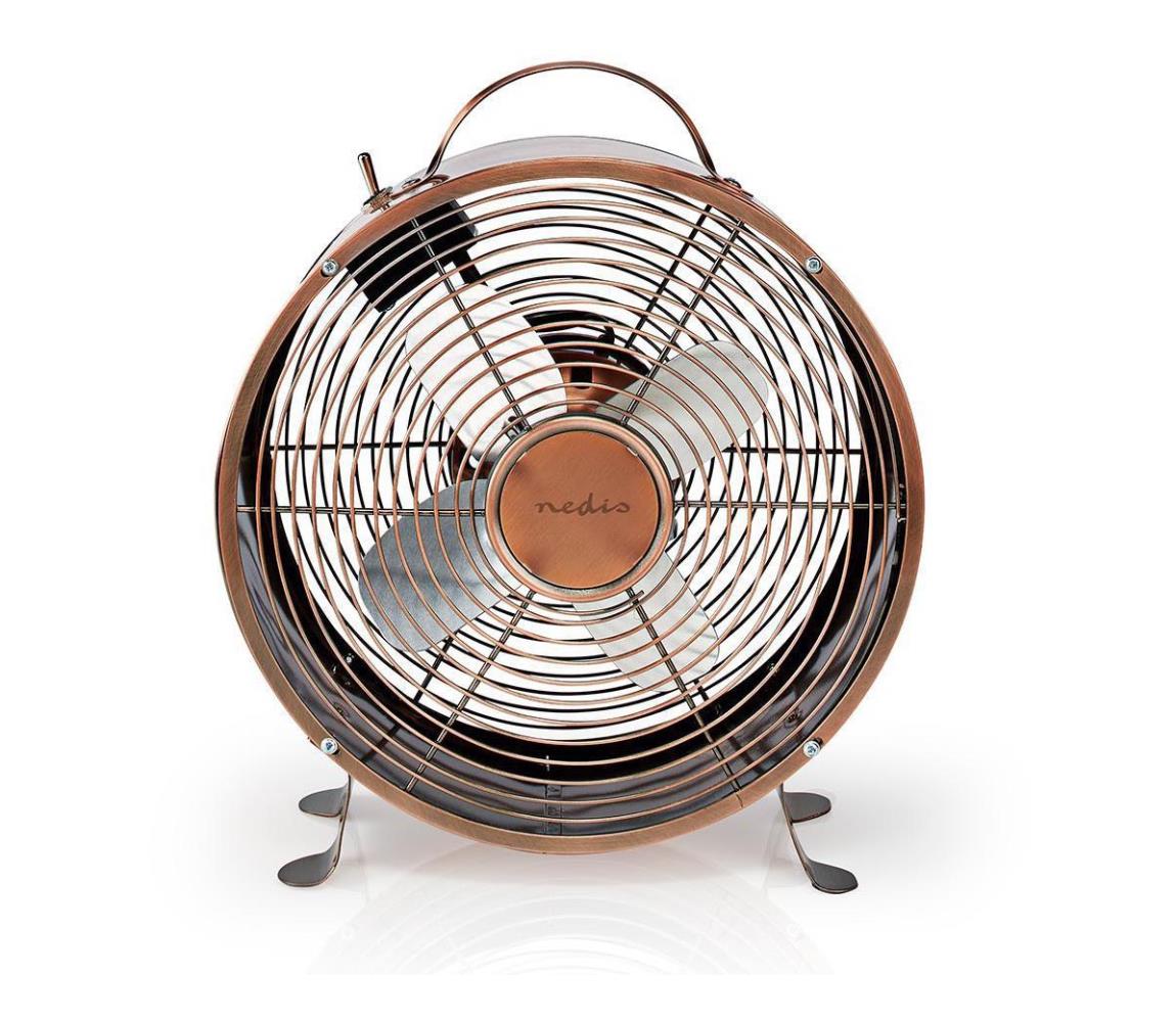 Nedis Nedis FNCL10CO20 - Stolní ventilátor RETRO 20W/230V měděná ø25 cm NE0173