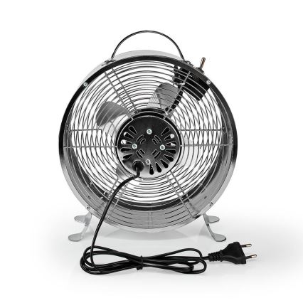Stolní ventilátor RETRO 20W/230V matný chrom pr.25 cm