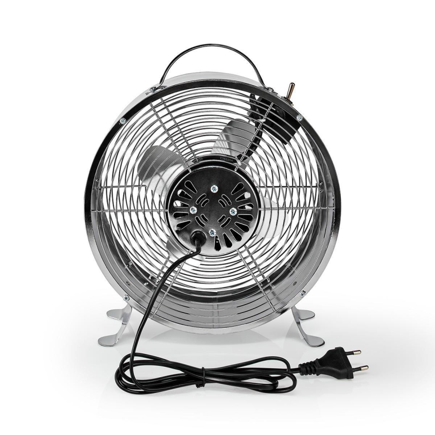 Stolní ventilátor RETRO 20W/230V matný chrom pr.25 cm