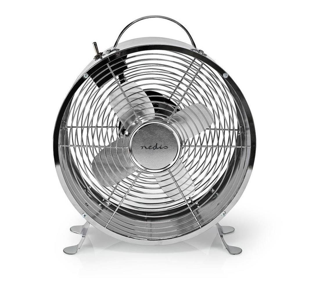 Nedis Nedis FNCL10CR20 - Stolní ventilátor RETRO 20W/230V chrom ø25 cm NE0169