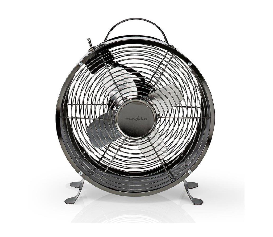 Nedis Nedis FNCL10GM20 - Stolní ventilátor RETRO 20W/230V šedá ø25 cm NE0174