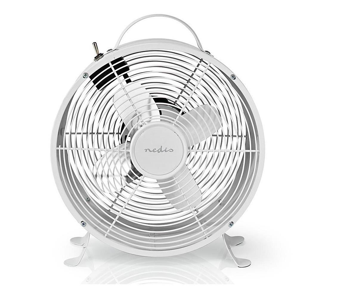 Nedis Nedis FNCL10WT20 - Stolní ventilátor RETRO 20W/230V bílá ø25 cm NE0171