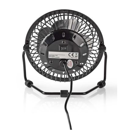 Stolní ventilátor 3W/USB 10 cm černá