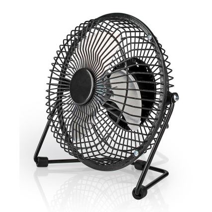 Stolní ventilátor 3W/USB 15 cm černá