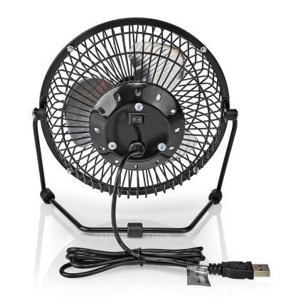 Stolní ventilátor 3W/USB 15 cm černá