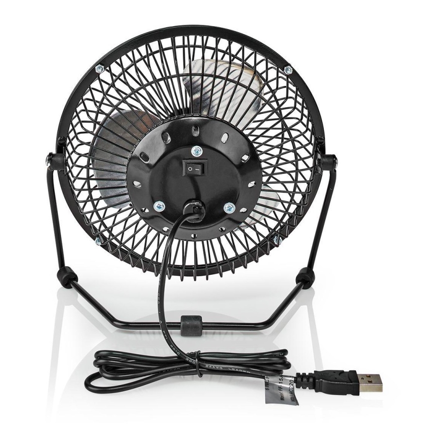 Stolní ventilátor 3W/USB 15 cm černá