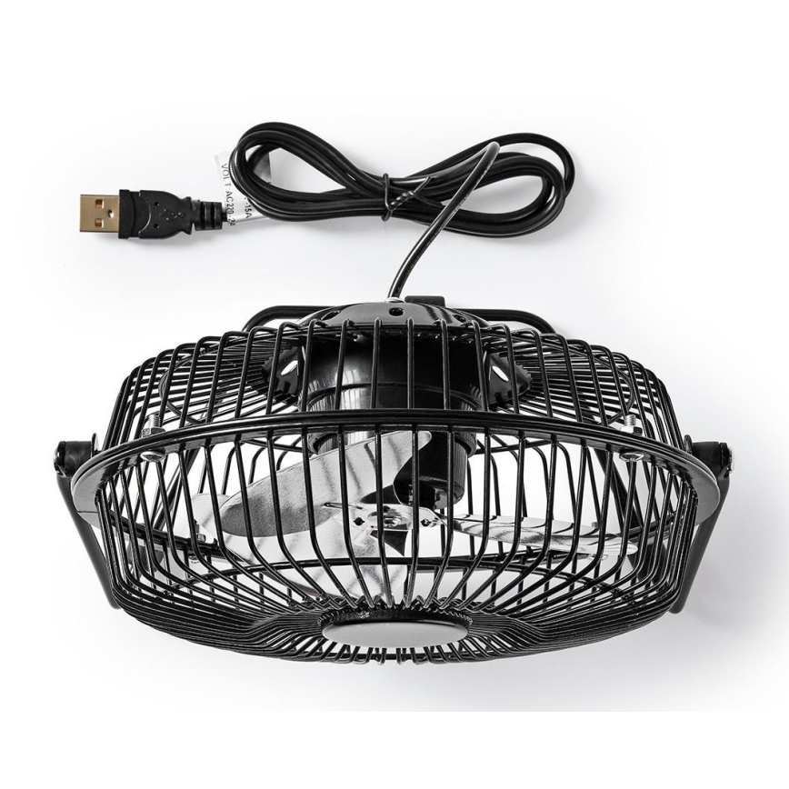 Stolní ventilátor 3W/USB 15 cm černá