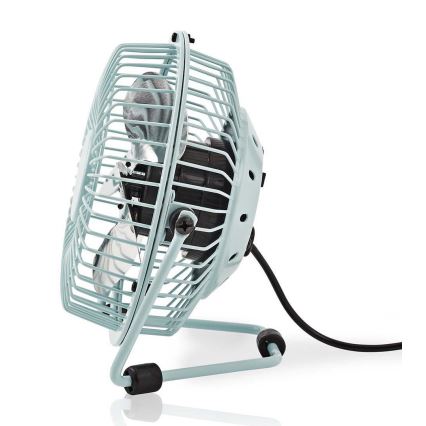 Stolní ventilátor 3W/USB 10 cm modrá