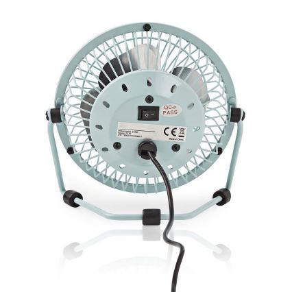 Stolní ventilátor 3W/USB 10 cm modrá