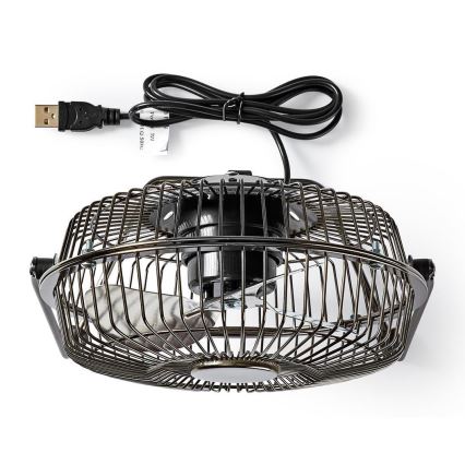 Stolní ventilátor 3W/USB 15 cm antracit