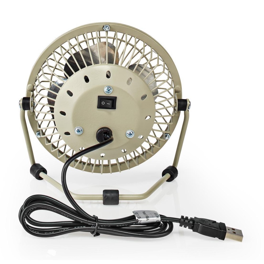 Stolní ventilátor 3W/USB 10 cm šedá