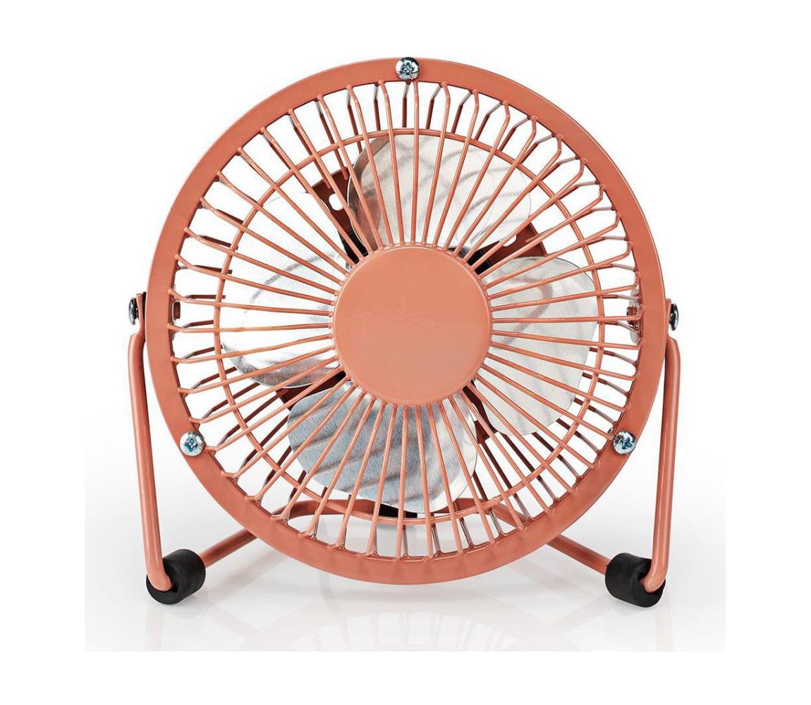 Nedis Nedis FNDK1PK10 - Stolní ventilátor 3W/USB 10 cm rosegold NE0307