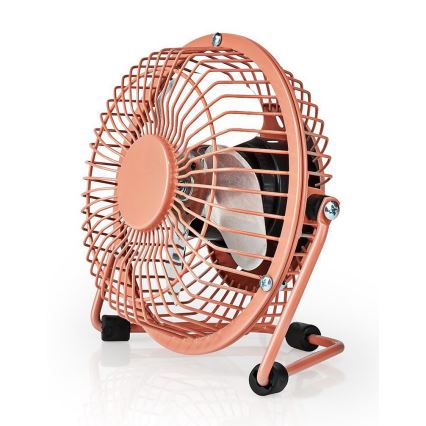 Stolní ventilátor 3W/USB 10 cm rosegold
