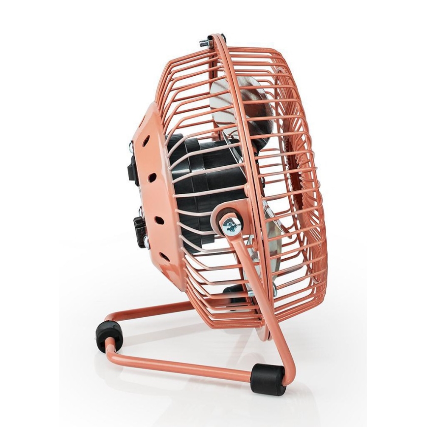 Stolní ventilátor 3W/USB 10 cm rosegold