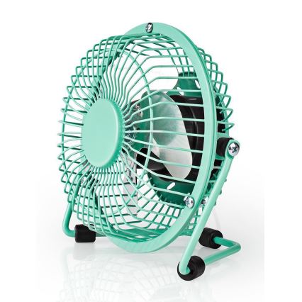 Stolní ventilátor 3W/USB 10 cm tyrkysová