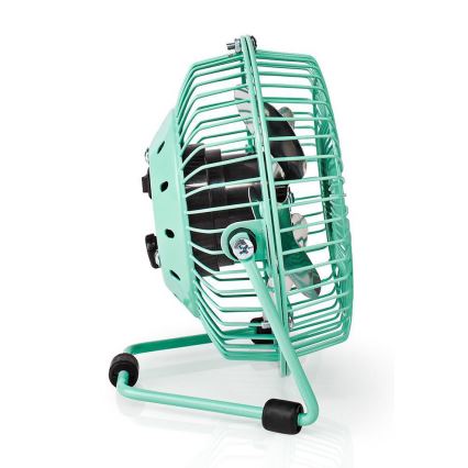 Stolní ventilátor 3W/USB 10 cm tyrkysová