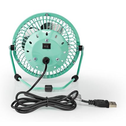 Stolní ventilátor 3W/USB 10 cm tyrkysová