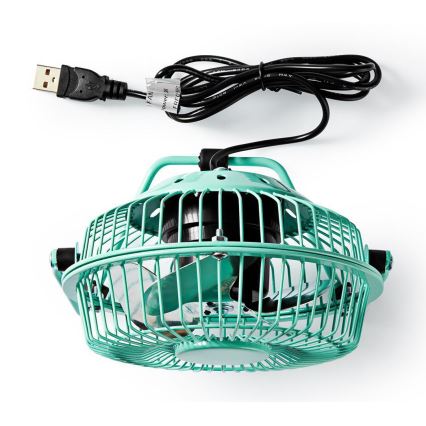 Stolní ventilátor 3W/USB 10 cm tyrkysová