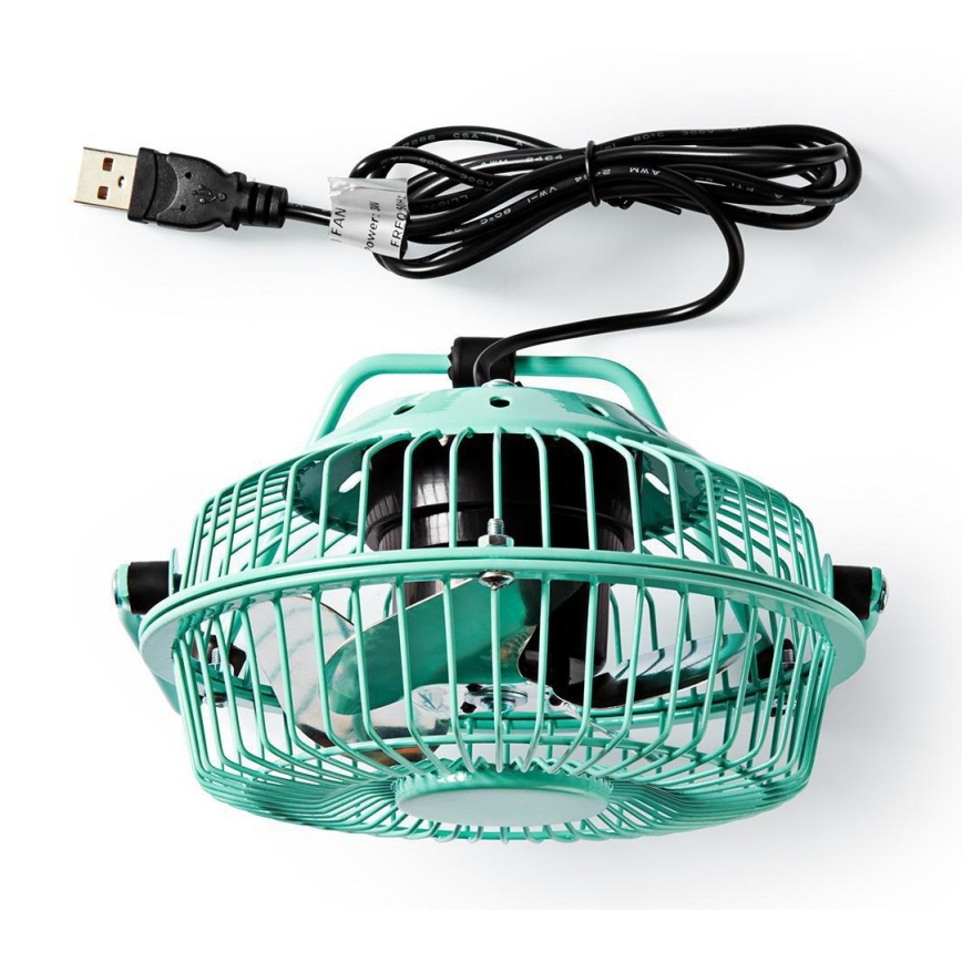 Stolní ventilátor 3W/USB 10 cm tyrkysová