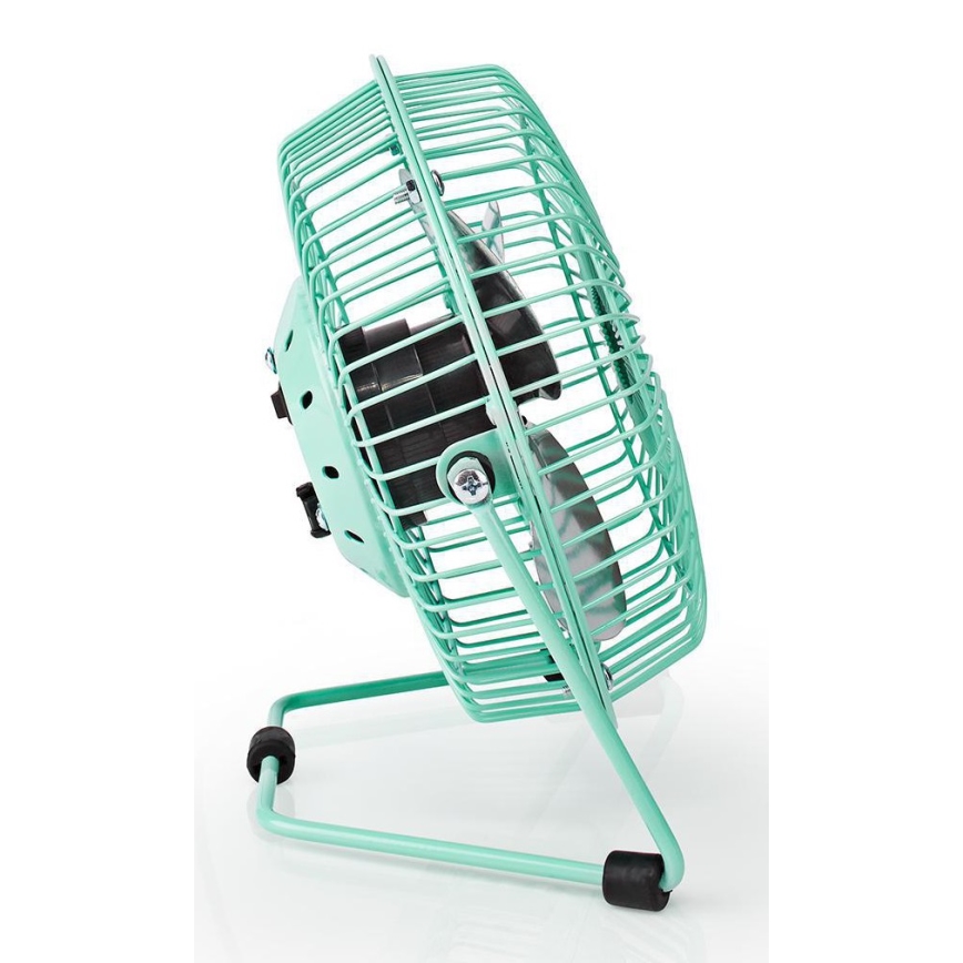 Stolní ventilátor 3W/USB 15 cm tyrkysová