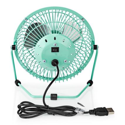 Stolní ventilátor 3W/USB 15 cm tyrkysová