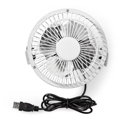 Stolní ventilátor 3W/USB 10 cm bílá