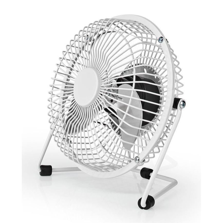 Stolní ventilátor 3W/USB 15 cm bílá