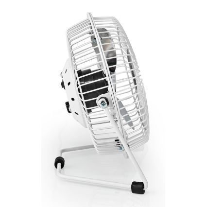 Stolní ventilátor 3W/USB 15 cm bílá