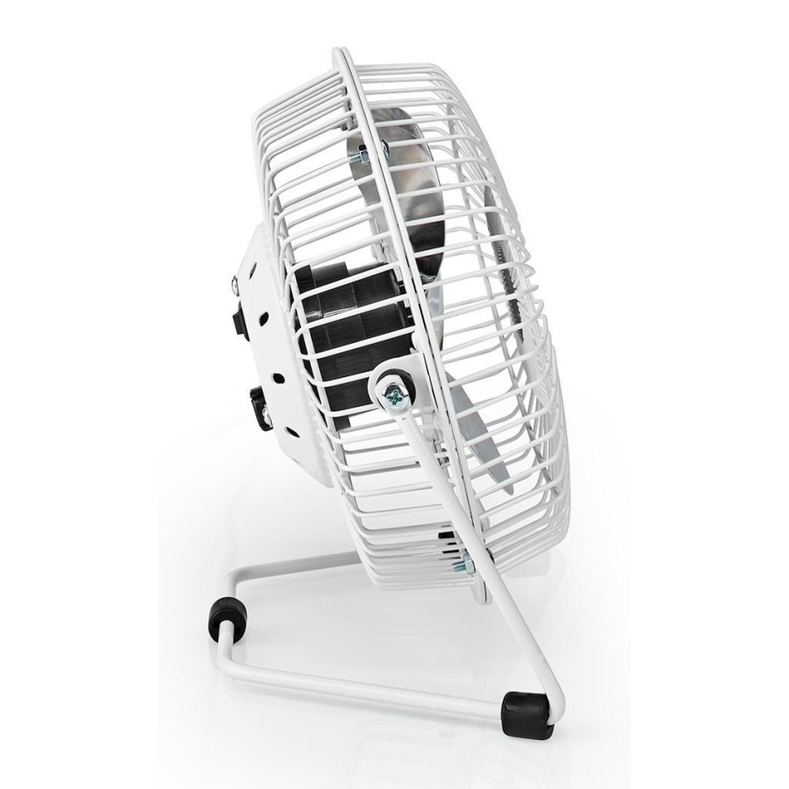 Stolní ventilátor 3W/USB 15 cm bílá
