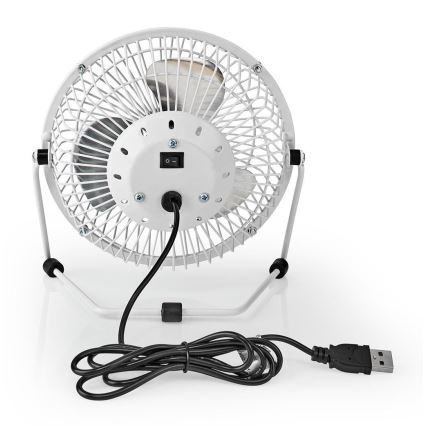 Stolní ventilátor 3W/USB 15 cm bílá