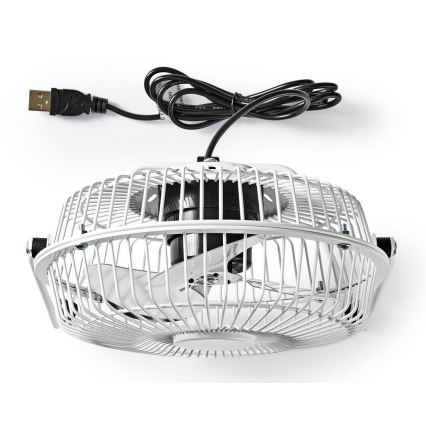 Stolní ventilátor 3W/USB 15 cm bílá