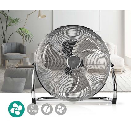 Podlahový ventilátor 80W/230V lesklý chrom