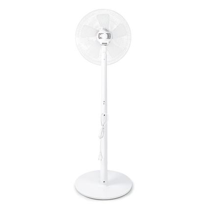 Stojanový ventilátor s teploměrem a LED displejem 45W/230V bílá + dálkové ovládání