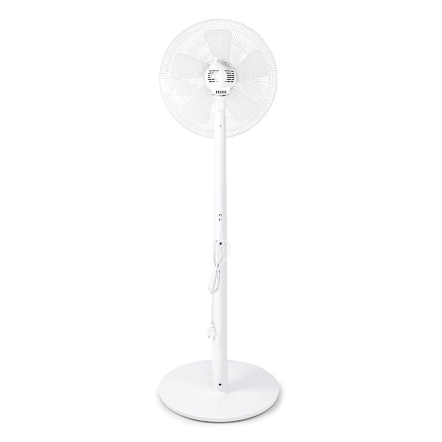 Stojanový ventilátor s teploměrem a LED displejem 45W/230V bílá + dálkové ovládání