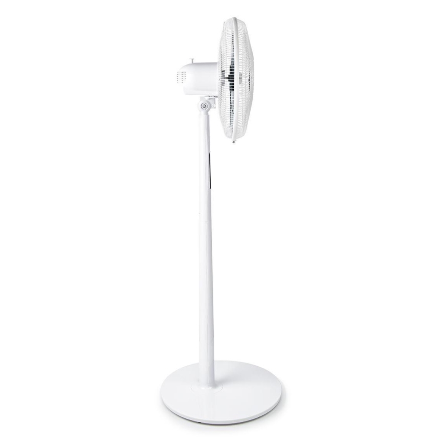 Stojanový ventilátor s teploměrem a LED displejem 45W/230V bílá + dálkové ovládání