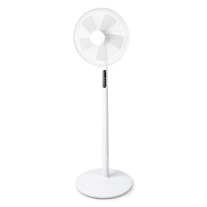 Stojanový ventilátor s teploměrem a LED displejem 45W/230V bílá + dálkové ovládání