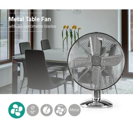 Stolní ventilátor 35W/230V lesklý chrom