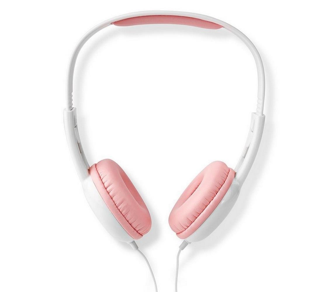 Nedis Nedis HPWD4200PK - Drátová sluchátka růžová / bílá NE0178